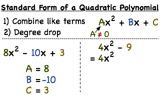 what is the standard form of a quadratic virtual nerd can help standard polynomial form