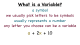 What is a Variable?