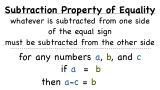 What's the Subtraction Property of Equality?