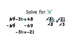 How Do You Solve a Two-Step Equation With a Negative Variable Term?